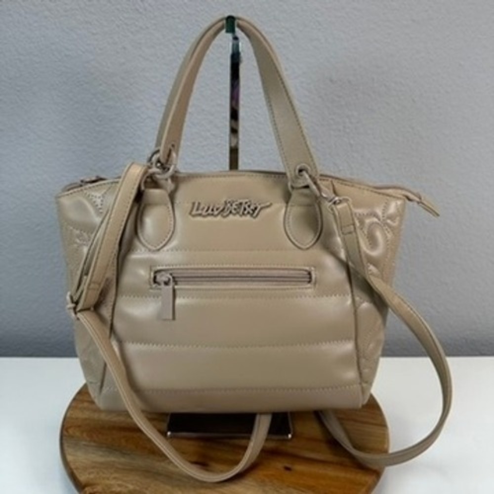Luv Betsy By Betsy Johnson LBKINLEY Quilted Heart Tan Purse Shoulder Handbag